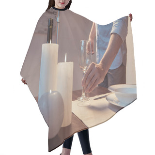 Personality  Man Preparing Romantic Dinner Hair Cutting Cape