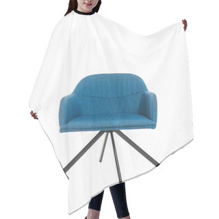 Personality  Trendy Blue Armchair Isolated On White Hair Cutting Cape