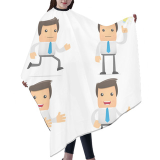 Personality  Set Of Funny Cartoon Office Worker Hair Cutting Cape