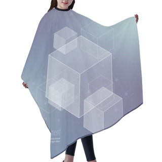 Personality  Abstract Neat Blurred Background With Transparent Cubes,  Hair Cutting Cape