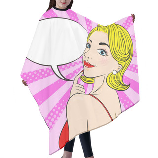 Personality  Pop Of Cartoon Woman Hair Cutting Cape