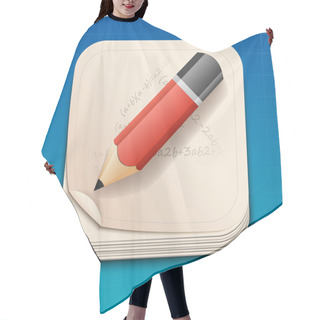 Personality  Vector Icon Of Pencil On Paper. Hair Cutting Cape