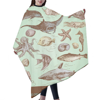 Personality  Sea Collection - Original Hand Drawn Set Hair Cutting Cape