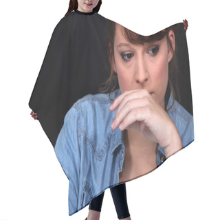 Personality  Worried Woman Hair Cutting Cape