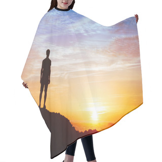 Personality  Silhouette Of Man At Sunset Hair Cutting Cape
