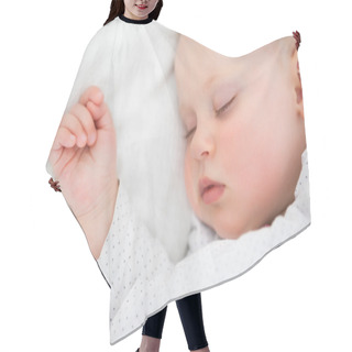 Personality  Peaceful Baby Lying On A Bed While Sleeping Hair Cutting Cape