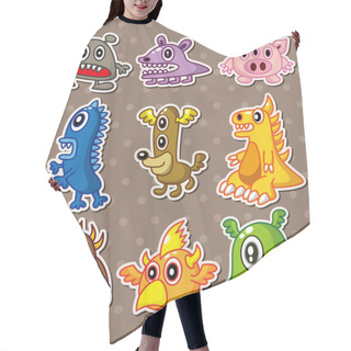 Personality  Monster Stickers Hair Cutting Cape