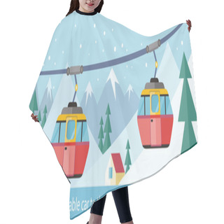 Personality  Cable Car To Snowy Mountains Design Hair Cutting Cape