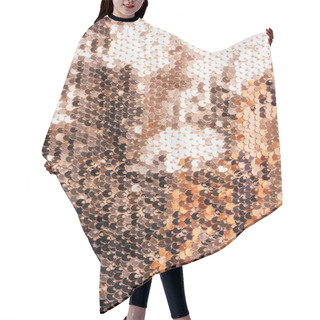 Personality  Top View Of Beige Textile With Shiny Sequins As Background  Hair Cutting Cape