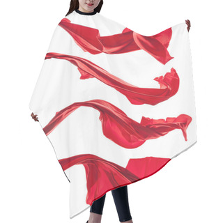 Personality  Abstract Red Satins On White Background Hair Cutting Cape
