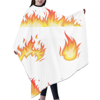 Personality  Vector Set: Fire Flames - Collage Hair Cutting Cape