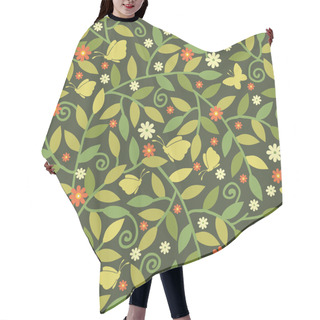 Personality  Butterflies Among Branches Seamless Pattern Background Hair Cutting Cape