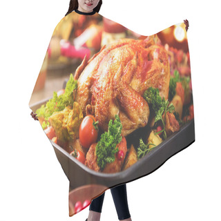 Personality  Roasted Turkey Garnished With Potato Hair Cutting Cape
