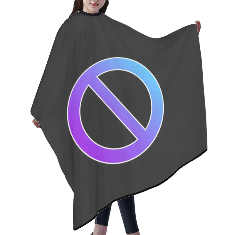 Personality  Banned Sign Blue Gradient Vector Icon Hair Cutting Cape