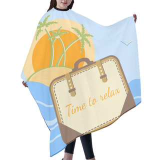 Personality  Summer Holidays Concept Background. Vector. Hair Cutting Cape