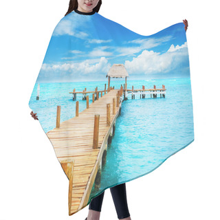 Personality  Vacation In Tropic Paradise. Jetty On Isla Mujeres, Mexico Hair Cutting Cape