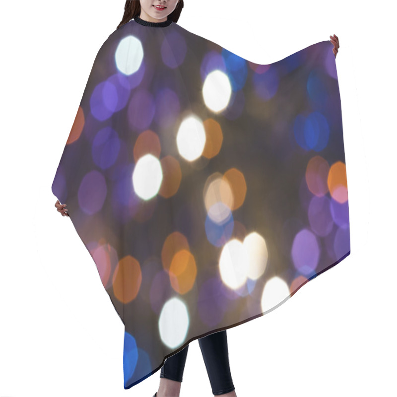 Personality  Dark Blue And Violet Shimmering Christmas Lights Hair Cutting Cape