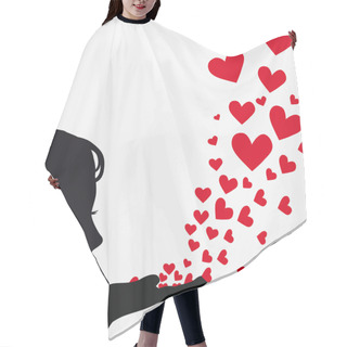 Personality  Silhouette Woman Blowing Heart Hair Cutting Cape
