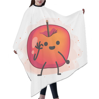 Personality  An Illustration Of Cute Crab Apple Vector Character Hair Cutting Cape
