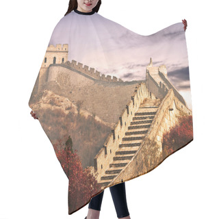 Personality  Photo Of The Great Wall In The Clouds Hair Cutting Cape
