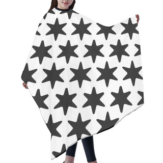 Personality  Vector Modern Seamless Geometry Pattern Star, Black And White Abstract Geometric Background, Pillow Print, Monochrome Retro Texture, Hipster Fashion Design Hair Cutting Cape