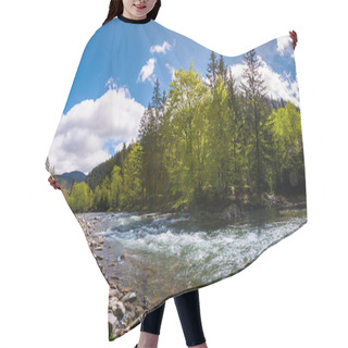 Personality  Forest River In Mountains Hair Cutting Cape