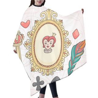 Personality  Queen Of Hearts Hair Cutting Cape
