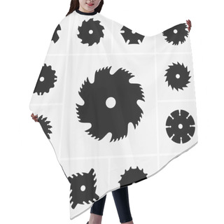 Personality  Circular Saw Blade Icons Hair Cutting Cape