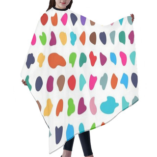 Personality  Accidental Stain, Ink Stain. Color In Various Abstract Irregular Random Spots. A Drop Of Liquid. Irregular Colored Ink And Speckled Spots. Creative Set Of Vector Basic, Simple, Rounded Patterns Hair Cutting Cape