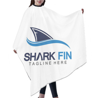 Personality  Shark Fin Logo Vector Illustration Design Template.Shark Logo Template-Vector Illustration Hair Cutting Cape