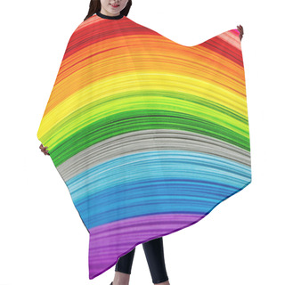 Personality  Paper Rainbow Strips Hair Cutting Cape