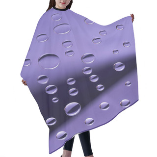 Personality  Close-up View Of Transparent Calm Droplets On Violet Background      Hair Cutting Cape