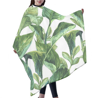 Personality  Watercolor Seamless Background With Tropical Leaves Hair Cutting Cape
