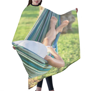 Personality  Relaxing In The Hammock. Summer Day. Hair Cutting Cape