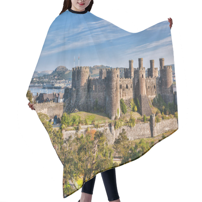 Personality  Famous Conwy Castle In Wales, United Kingdom, Series Of Walesh Castles Hair Cutting Cape