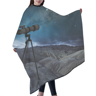 Personality  Telescope Tripod Pointing The Milky Way In A Desert Landscape  Hair Cutting Cape