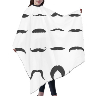 Personality  Set Of Moustaches, Vector Illustration Hair Cutting Cape