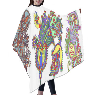 Personality  Paisley Flower Pattern In Ethnic Style, Indian Decorative Floral Hair Cutting Cape