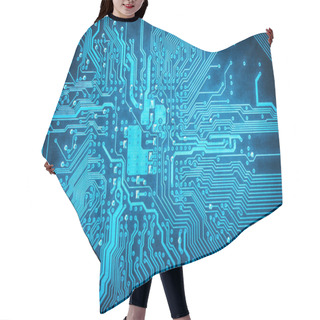 Personality  Blue Circuit Board Background Hair Cutting Cape