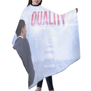 Personality  Quality Against City Scene In A Room Hair Cutting Cape