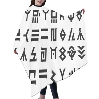 Personality  Vector Set Of Black Flat Icons Of Zodiac Symbols Hair Cutting Cape