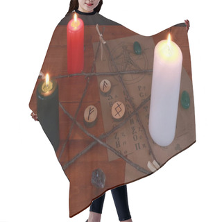 Personality  Occult Magic Symbolism And Ritual With Runes And Tarot Cards Hair Cutting Cape