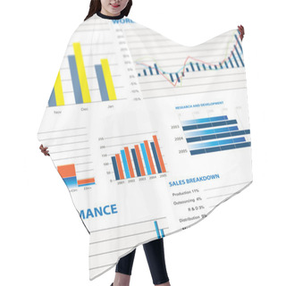 Personality  Sales Performance And Business Graphs Hair Cutting Cape