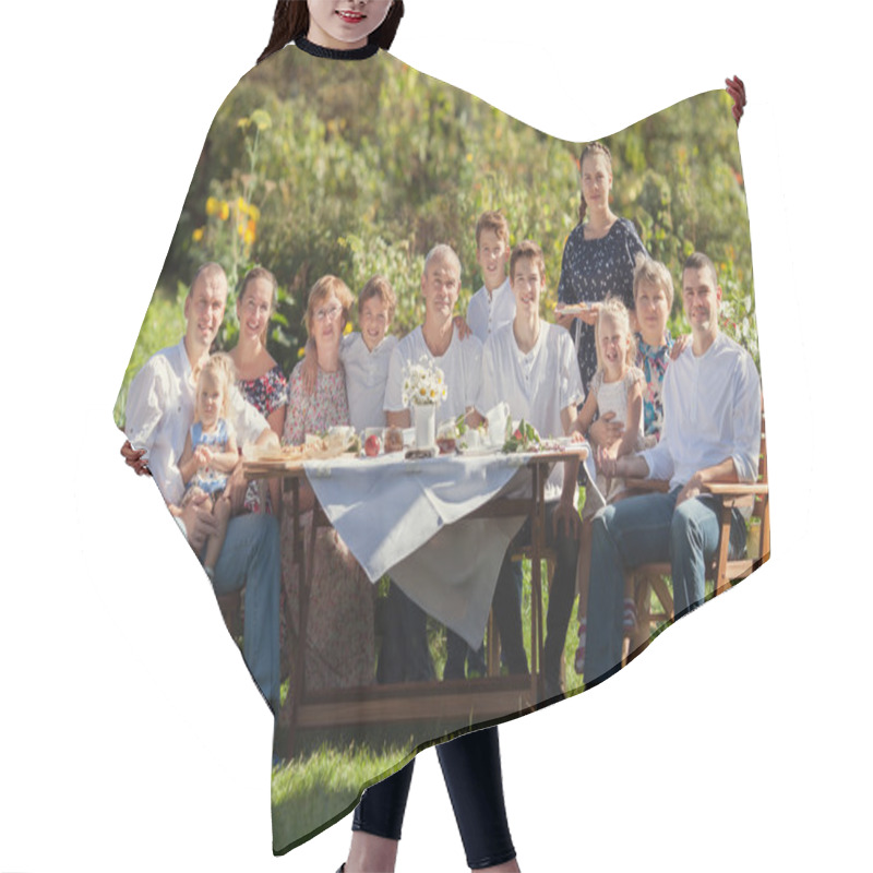 Personality  Most Beautiful Happy Family In Garden Hair Cutting Cape
