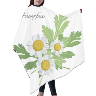 Personality  Feverfew Floral Element With Green Leaves Vector Illustration Hair Cutting Cape