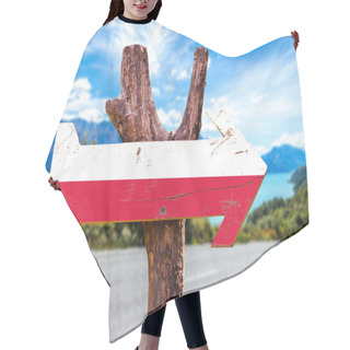 Personality  Poland Flag Wooden Sign Hair Cutting Cape