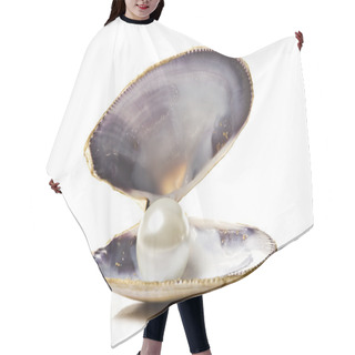 Personality  One White Pearl In A Sea Shell On White Background Hair Cutting Cape