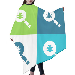 Personality  Antivirus Flat Four Color Minimal Icon Set Hair Cutting Cape
