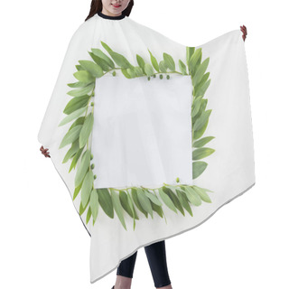 Personality  Blank Card With Green Leaves Hair Cutting Cape