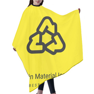 Personality  Arrows Recycling Triangle Outline Minimal Bright Yellow Material Icon Hair Cutting Cape